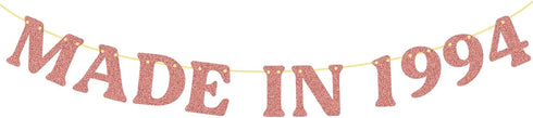 30th Birthday Decorations No DIY Made in 1994 Banner Glitter Cheers to 30 Years Happy Birthday Party for Woman Indoor/Outdoor (Rose Gold)...