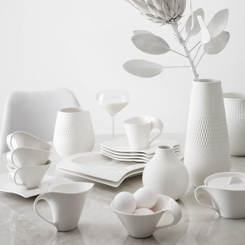 Villeroy & Boch New Wave Tea Cup Saucer, 7 x 6 in, Premium Porcelain, White...