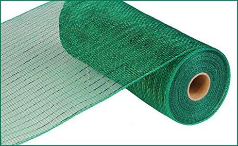 10 Inch x 30 Feet Deco Poly Mesh Ribbon - Metallic Emerald Green : RE130106...