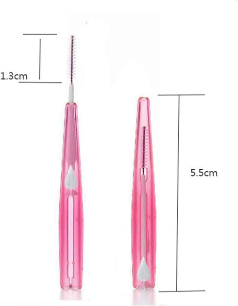 EXCEART 30PCS Interdental Brush Toothpick Tooth Flossing Head Oral Dental Hygiene Brush Tooth Cleaning Tool (Pink 0.6mm)...