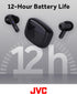 JVC Ultra Compact True Wireless Earbuds Headphones, Total 12 Hour Battery Life, Sound with 13mm Driver, USB-C Connection - HAB5TB (Black)......