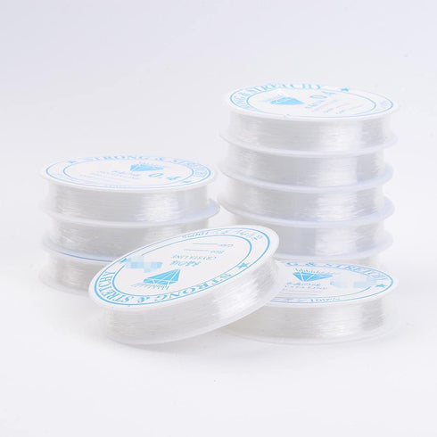 10 Rolls of Elastic Cord High Stretchy Crystal Beading Thread 0.8mm Crystal Beading Thread for Jewelry Making Supply DIY Necklace Bracelet...