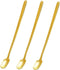 Gold Long Handle Spoon Stir Stick 5.7inch Square Head Stainless Steel Stirrer Modere Trim for Coffee Tea Mixing Stirring Tall Glasses Cold Hot Dri...