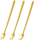 Gold Long Handle Spoon Stir Stick 5.7inch Square Head Stainless Steel Stirrer Modere Trim for Coffee Tea Mixing Stirring Tall Glasses Cold Hot Dri...