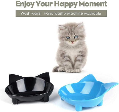 Skrtuan Cat Bowl, Non-Slip, BPA Free Melamine, Easy to Clean, Shallow Design for Cats...