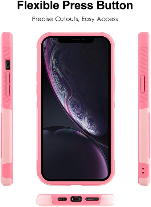 Designed for iPhone XR Pink Strawberry Phone Case Heavy Duty Protective Shockproof and Anti Drop Cute Pink Strawberry Suitable Phone Case...