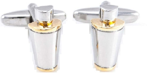 Martini Cocktail Shaker Mixed Drinks Bartender 2 Tone Pair Cufflinks in Presentation Gift Box & Polishing Cloth...