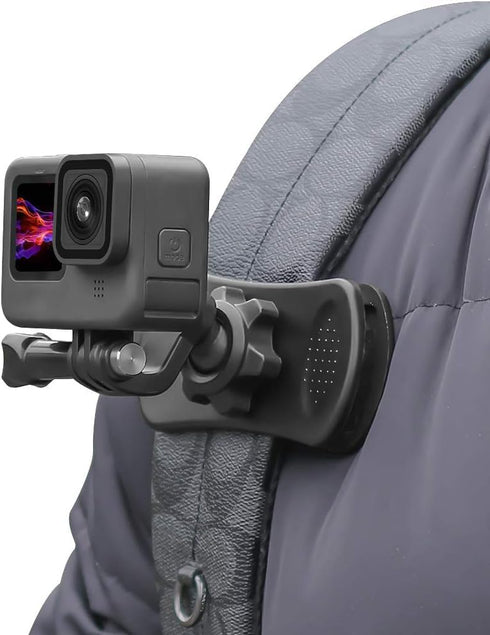 Backpack Strap Clip Mount for GoPro Hero 12 11 10 9 8 7 6 5 4 3+ 2 Session Black Silver XIAOYI 4K SJCAM Yi Sports Action Camera Perfect Shoulder a...