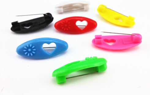 yueton 48pcs Assorted Color Fashion Plastic Cover Scarves Safety Pin, Scarf, Hijab, Brooch Pins, Safety Locking Baby Cloth Diaper Nappy Pin (Flowe...