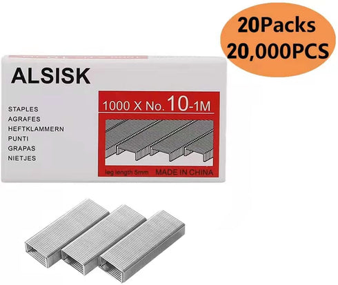 Pack of 20,000PCS No.10 Mini Staples(Smaller Than Standard Staples) .Silver...