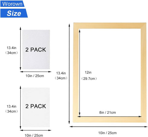 Worown A4 Wooden Paper Making Screen Kit,Paper Making Frames, Mould and Deckle for Paper Making, DIY Paper Crafts...