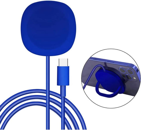 Magnetic Wireless Charging with QI 10W to 15W Smart Wireless Charger/Blue...