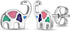 925 Sterling Silver Petite Multicolor Enamel Dinosaur Stud Earrings for Little Girls and Preteens 10mm - Dainty Dinosaur Earrings for Girls - Enam...