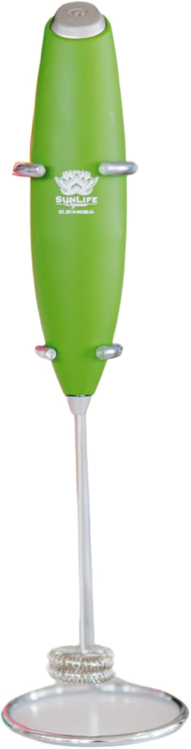 Sunlife Organics Milk Frother Handheld Mixer - Coffee Matcha Blender - Battery Operated Electric Whisker...