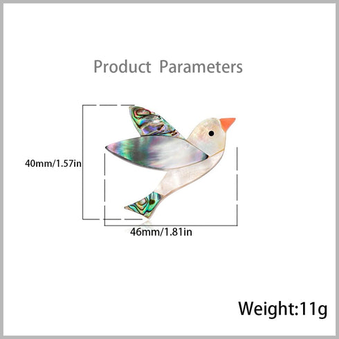 Shell Bird Brooch Pin for Women Girls Fashion Cute Abalone shells Animal Lapel Pins Cute Dress Accessories Birthday Christmas Anniversary Jewelry ...
