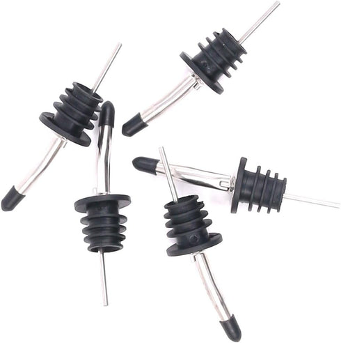 Swpeet 15 Pcs Stainless Steel Liquor Bottle Speed Pourers Tapered Spout with Rubber Dust Caps Perfect for Pubs, Clubs, Restaurants, Bars, Coffee S...