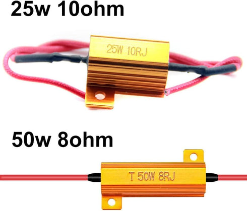 SOCAL-LED LIGHTING 2pcs LED Load Resistors 10 ohm LED Bulbs Turn Signal Error/Blinker/Hyper Flashing (25W)...