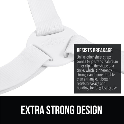 Gorilla Grip Bed Sheet Straps, Adjustable Elastic Fasteners with Metal Clips, Keep in Place Fitted Bedding Holder, Easy Install Suspenders Mattres...