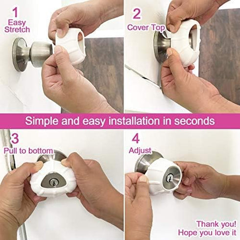 Enjoy Cover - Silicone Door knob Grips Maximum Grip Nonslip Arthritis & Senior Living Aids Grippy Easy Open Fits All Door Knob Universal Size Deco...