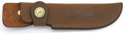 TOURBON Brown Leather Fixed Blade Knife Sheath with Snap Closure...
