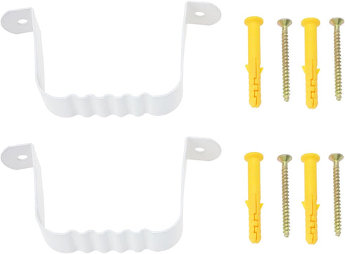 2pcs Aluminum Alloy Downspout Gutter with Screws Downspout Strap Downspout Adapter Leader Strap for 2x3 Inch Rain Gutter Downspout Extension...