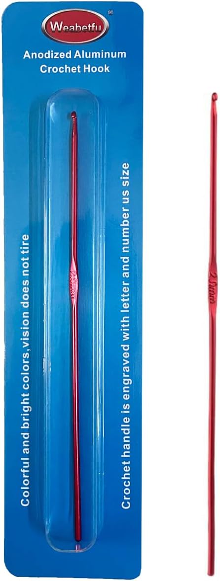 Weabetfu Aluminum Crochet Hook,Knitting Needles Crochet Needles for Knitting Craft Yarn,Crochet Hooks Size B,2mm-New......