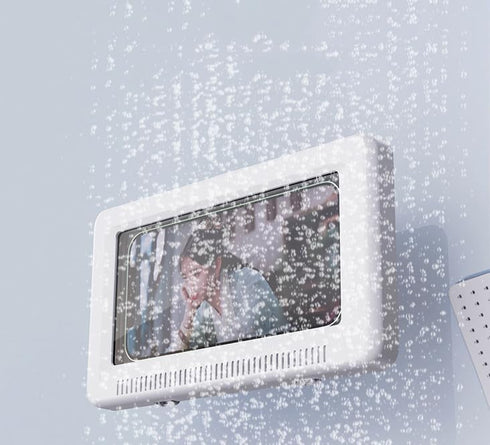 Upgraded 360° 3D Universal Waterproof Phone Case Bathroom Shower Phone Holder Wall Mounted with Touch Screen Shower Accessories Case Wall Mount in...