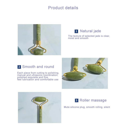 ""GLOW LUX Jade Roller & Gua Sha Facial Tool Set: Boost Radiance and Relaxation with Gentle Massage - Reduce Puffiness, Improve Circulation, and E...