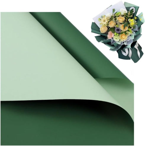 DODXIAOBEUL 20 Sheets Double Color Waterproof Flower Wrapping Paper, Florist Bouquet Paper DIY Crafts,Thick and Double-Sided Wrapping Paper Gift P...