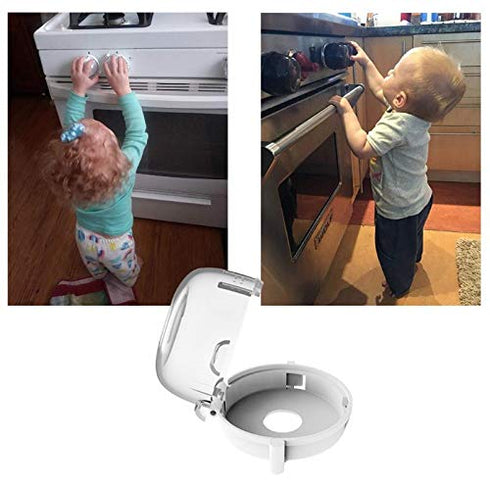 4 Pack Kids Stove Knob Covers Gas Shield Protection Locks for Kids Safe Proof Universal Guard Cooker Oven Switch Toddler Control Kitchen Protector...