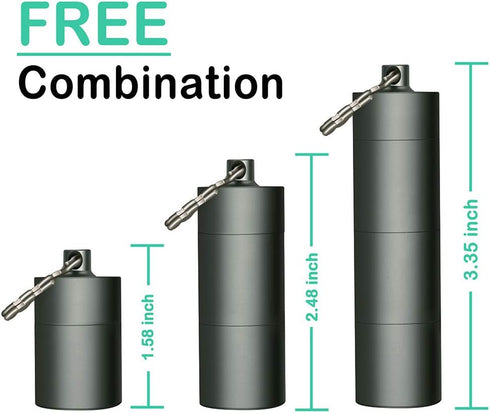 3 Packs Portable Keychain Pill Holder Case, EFFIET 3 Compartments Metal Pocket Emergency Pill Container Dispenser Box Outdoor Medicine Bottle Tin ...