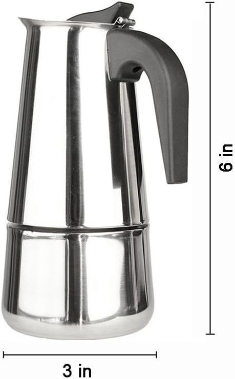 2 Cup/100ml Stainless Steel Moka Espresso Latte Percolator Stove Top Coffee Maker Pot...