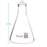 stonylab (2 Pack) 100 ml Narrow Mouth Erlenmeyer Glass Flasks with Heavy Duty Rim (100ml Fits with stonylab 5# Rubber Stopper)...