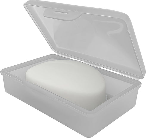 Travel Soap Box with lid - Clear White - Perfect for Traveling, Gym, or Storage. Made in The USA....