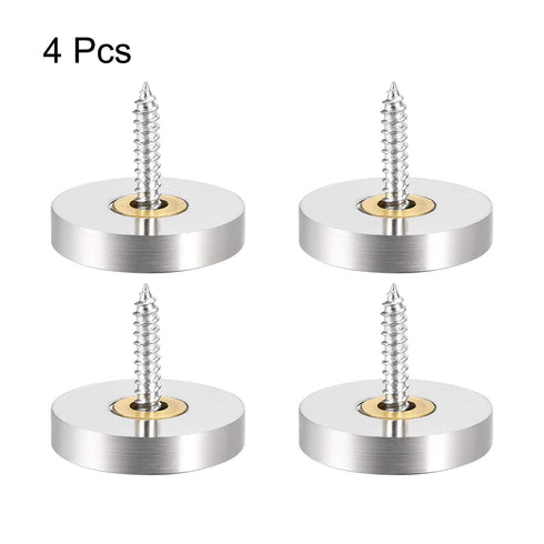 uxcell Mirror Screws Decorative Caps Cover Nails Brushed Stainless Steel 25mm 4pcs...