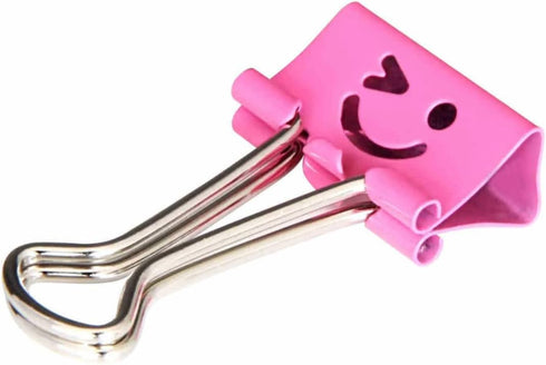 NUOBESTY 40pcs Smiling Binder Paper Clips Paper Binder Clip Black Binder Clips Paper File Clips Folders Colored Smile Binder Clips Paper Folders M...