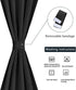 PiccoCasa Blackout French Door Curtain Panel - Blackout Door Curtain Solid Drapery with Tiebacks - 1 Panel Black W25 x L40...