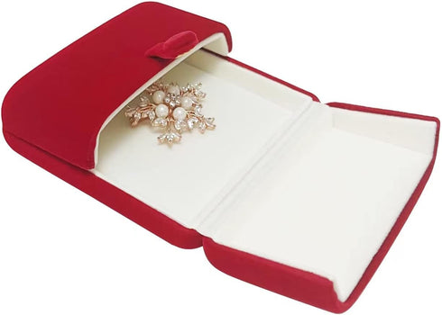 Premium Grade Classic Red Velvet Jewelry Present Box Storage Case Packaging for Brooch Memorial Pin Award Badge Unique Design...