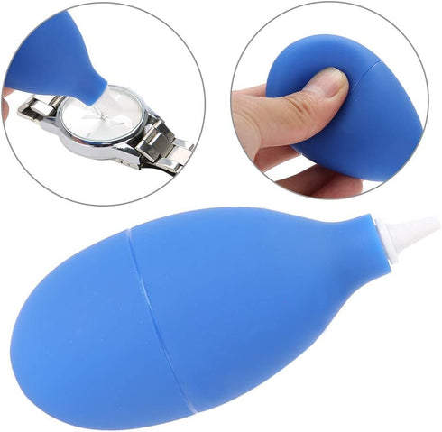 Dust Blower Pump Cleaning Tool Camera Watch Phone Keyboard Lens Filter Cleaning Silicone Squeeze Bulb Black/Blue(Blue)...