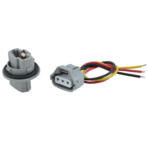 2pcs Front Turn Signal Light Connector Plug Harness & Bulb Socket Replace 90075-60060 Compatible with 2005-2015 Toyota Tacoma Tundra Corolla Venza...