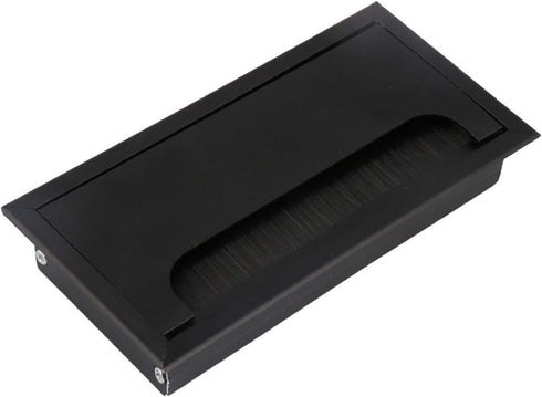 Aluminum Alloy Rectangle Wire Cable Grommet Hole Cover Cable Organizer for Office Desk Computer Desk Table (160 x 80mm; Black)...