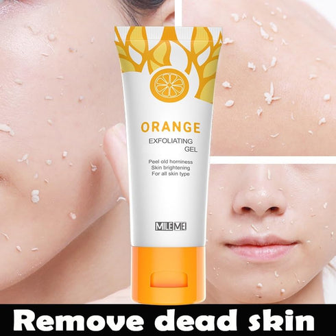 2 Pcs Orange Exfoliating Gel, Face and Body Exfoliating Scrub Gel, Deep Cleansing Moisturizing Facial Exfoliator....