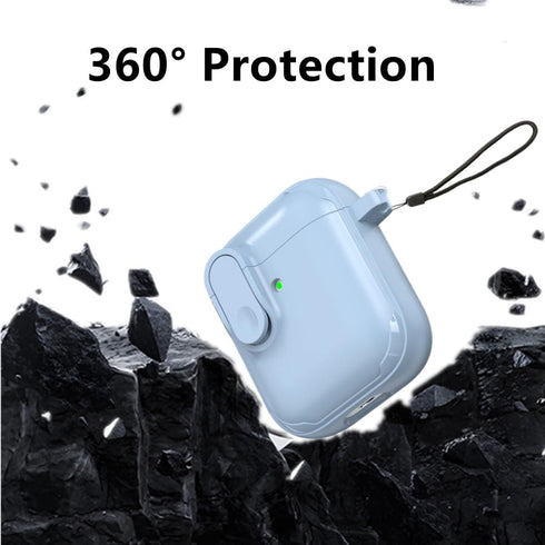 Compatible AirPods 1 AirPods 2 Case Cover with Cleaning Pen Kit, Anti-Fall Lock Design, TPU Drop Protection, Front LED Visible Cover with Rope for...