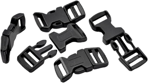 JGFinds Paracord Bracelet Clasps - 48 Pack, Upto 15mm Strap Medium, Black Plastic Paracord Bracelet Clips and Buckles, 29mm (1 3/4") x 16mm (7/8")...