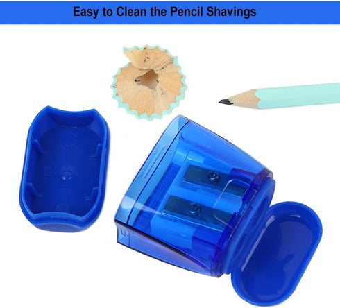 Colored Manual Pencil Sharpeners in Bulk, BOPART 24pcs Small Handheld Pencil Sharpener Dual Holes with Lid for Kids Adults at Classroom School Off...