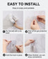 Adhesive Hooks for Hanging Heavy Duty Wall Hooks, Self Adhesive, Towel Coat Hooks, Waterproof Transparent Hooks for Bathroom Shower, Kitchen, Keys...