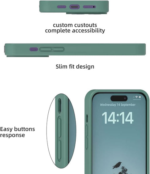 iPhone 14 Series Silicone Cases, Including iPhone 14 Plus (6.7inch), iPhone 14 Pro (6.1inch) and iPhone 14 Pro max (6.7inch) (Forest Green, iPhone...