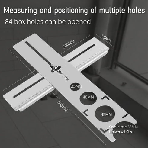 Haofy Ceramic Tile Hole Locator, Adjustable Stainless Steel Tile Hole Locator Ruler Universal Drill Punch Measuring Tool Portable Jig...