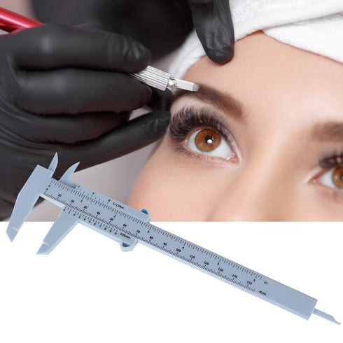Eyebrow Ruler, Vernier Caliper Tattoo Eyebrow Ruler Eyebrow Stencil, Reusable Permanent Eyebrow Positioning Ruler for Makeup Measuring Eyebrow...