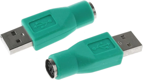 USB to PS2 Adapter 2PCS Green PS/2 Female to USB Male Converter Adapter for Mouse and Keyboard, Green...
